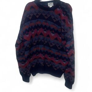 Hallet 90s San Francisco multicoloured alpaca wool grandpa sweater Size XL